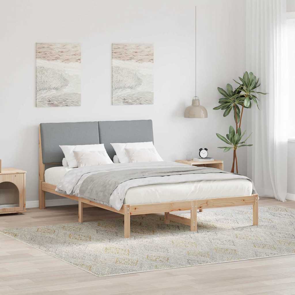 Sengestel Brun og lys grå 150 x 200 cm Massivt fyrretræ