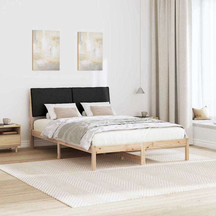 Sengestel Brun og sort 150 x 200 cm Massivt fyrretræ