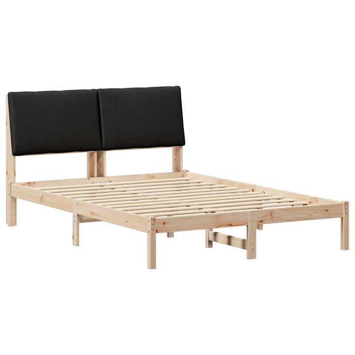 Sengestel Brun og sort 150 x 200 cm Massivt fyrretræ