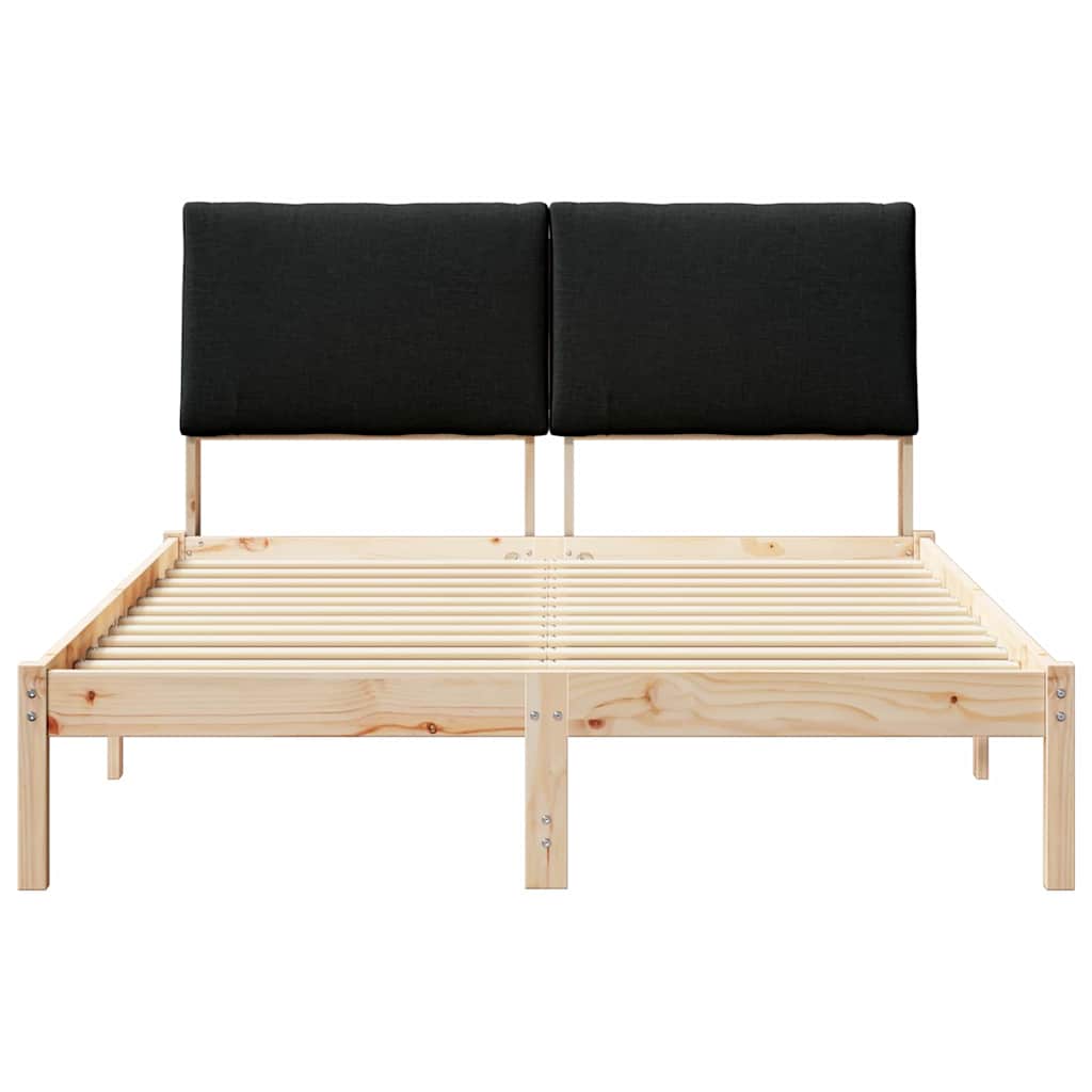 Sengestel Brun og sort 150 x 200 cm Massivt fyrretræ