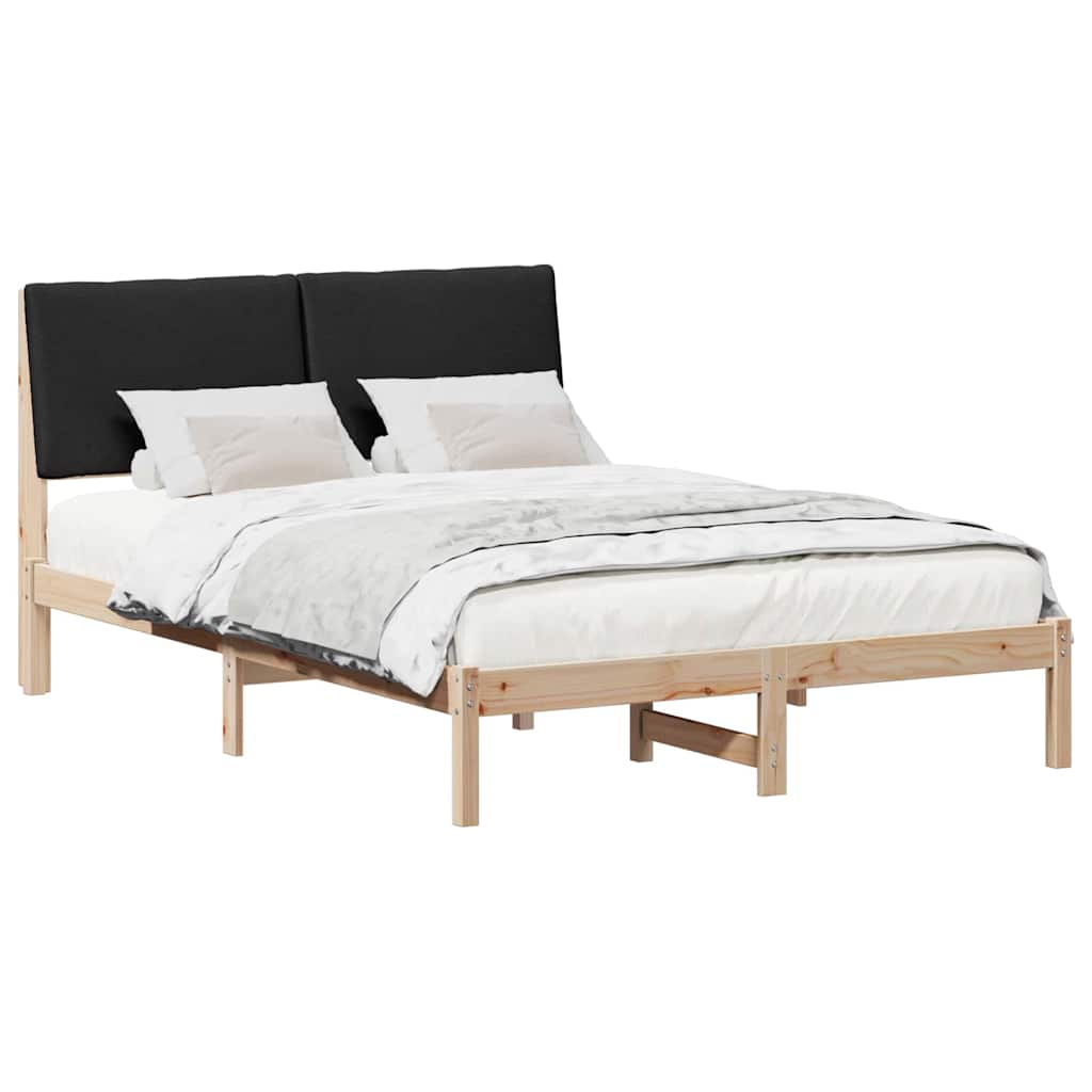 Sengestel Brun og sort 150 x 200 cm Massivt fyrretræ