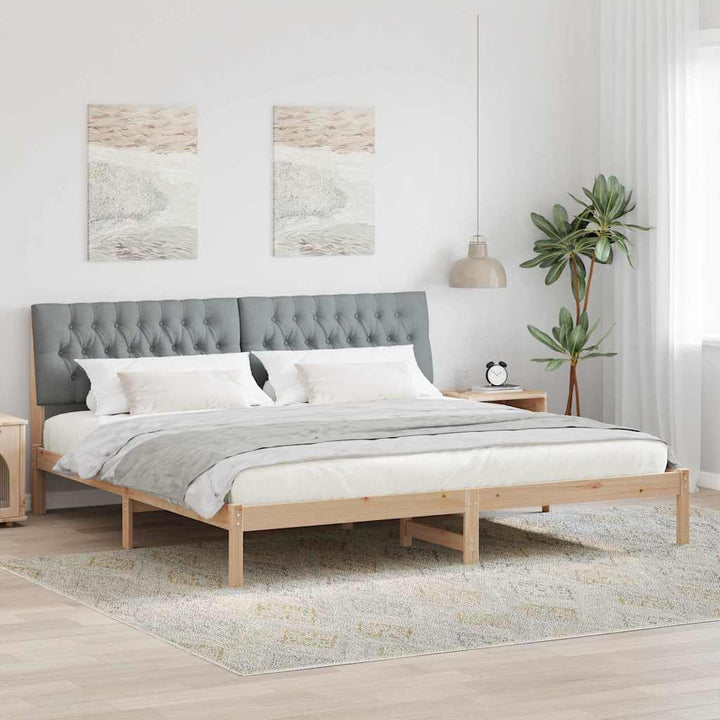 Sengestel med Polstret Hovedgavl Brun 200 x 200 cm