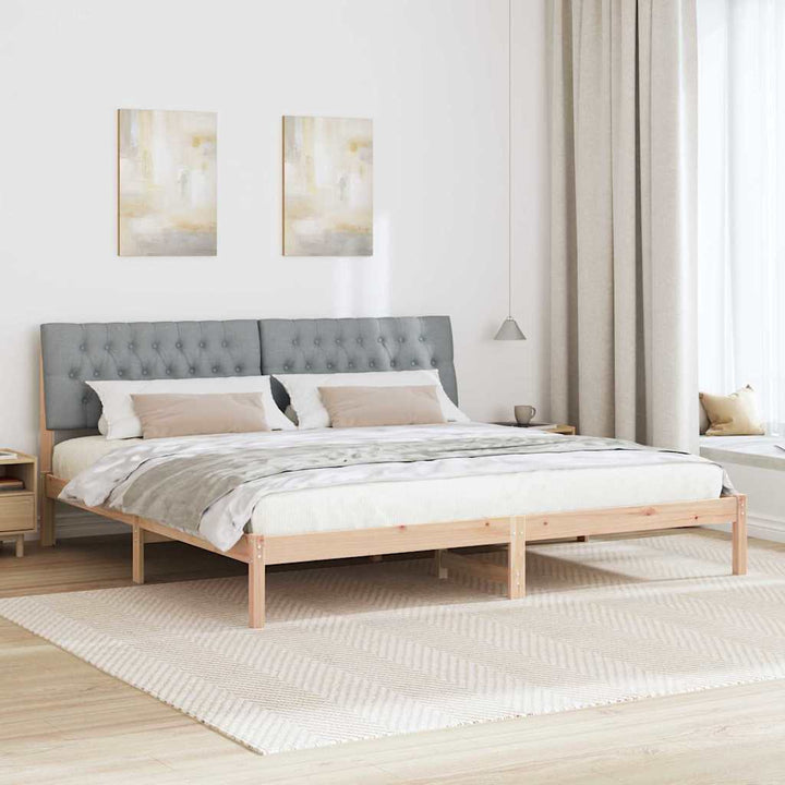 Sengestel med Polstret Hovedgavl Brun 200 x 200 cm
