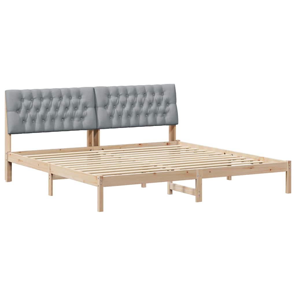 Sengestel med Polstret Hovedgavl Brun 200 x 200 cm