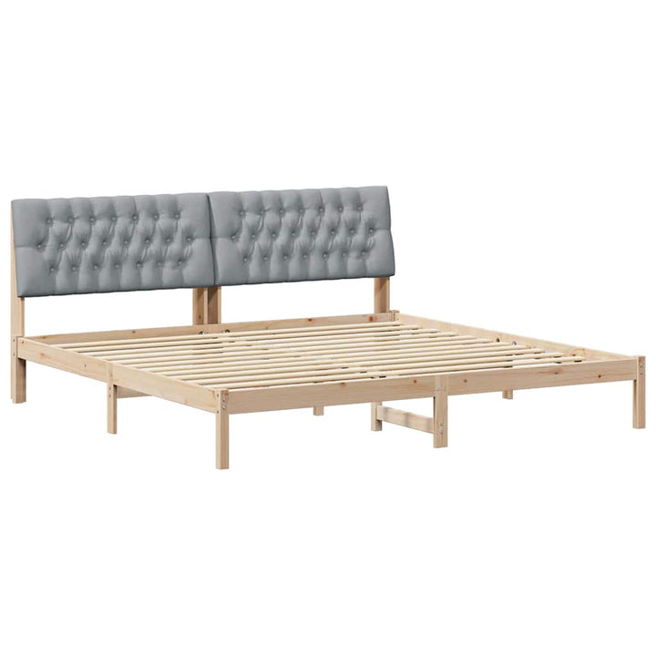Sengestel med Polstret Hovedgavl Brun 200 x 200 cm