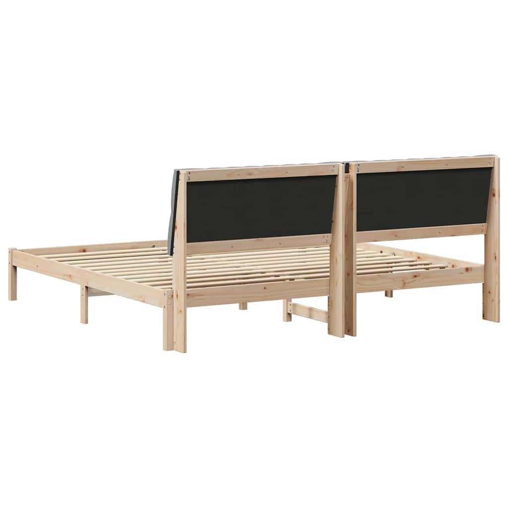 Sengestel med Polstret Hovedgavl Brun 200 x 200 cm