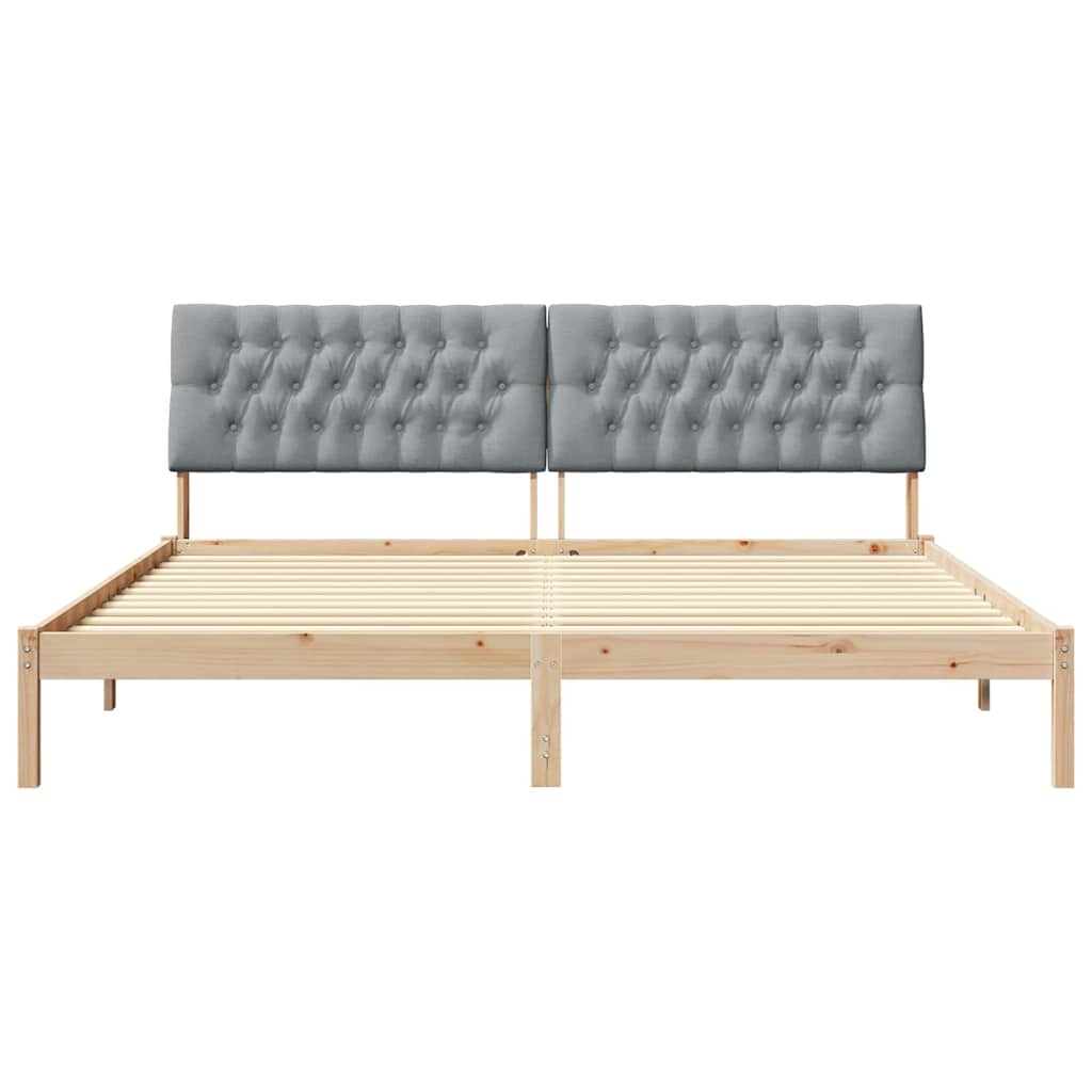 Sengestel med Polstret Hovedgavl Brun 200 x 200 cm