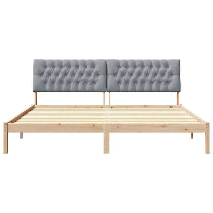 Sengestel med Polstret Hovedgavl Brun 200 x 200 cm