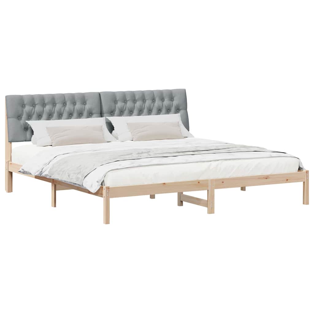 Sengestel med Polstret Hovedgavl Brun 200 x 200 cm