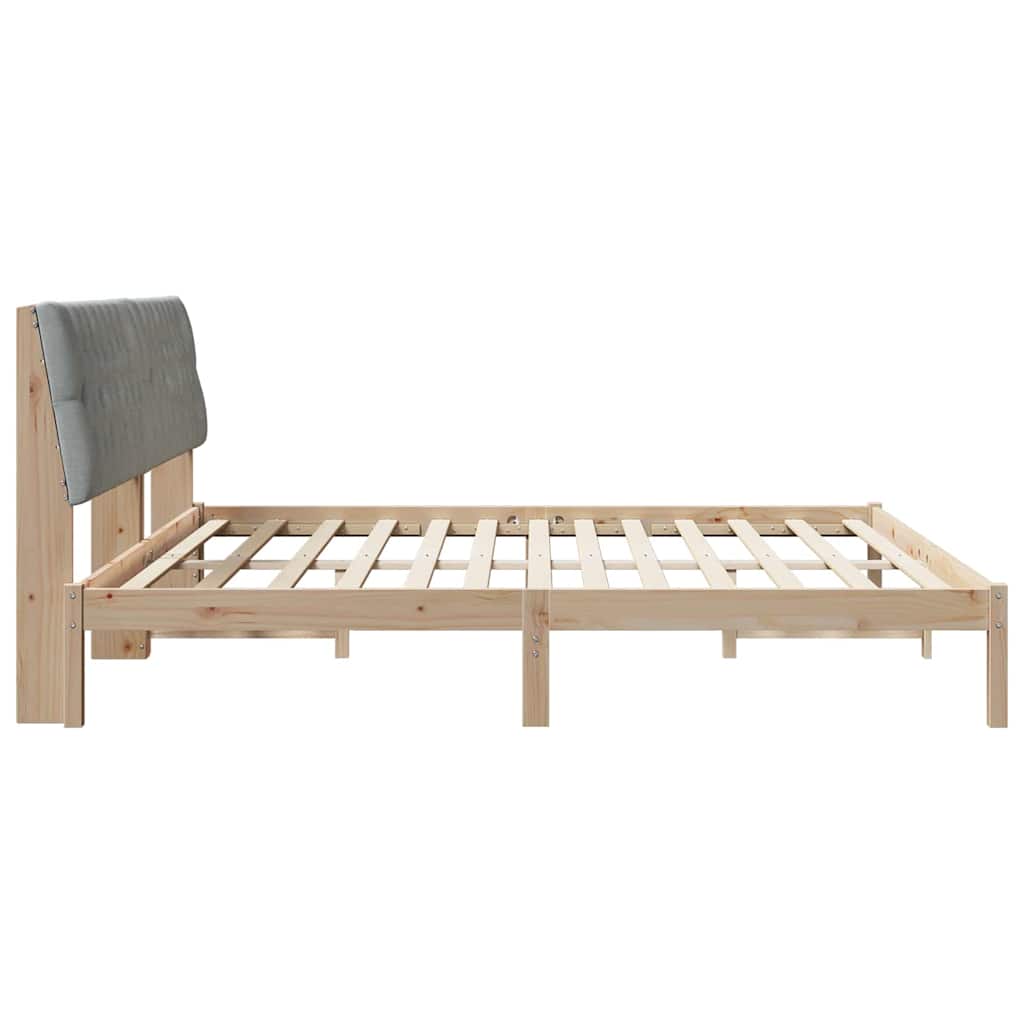 Sengestel med Polstret Hovedgavl Brun 200 x 200 cm