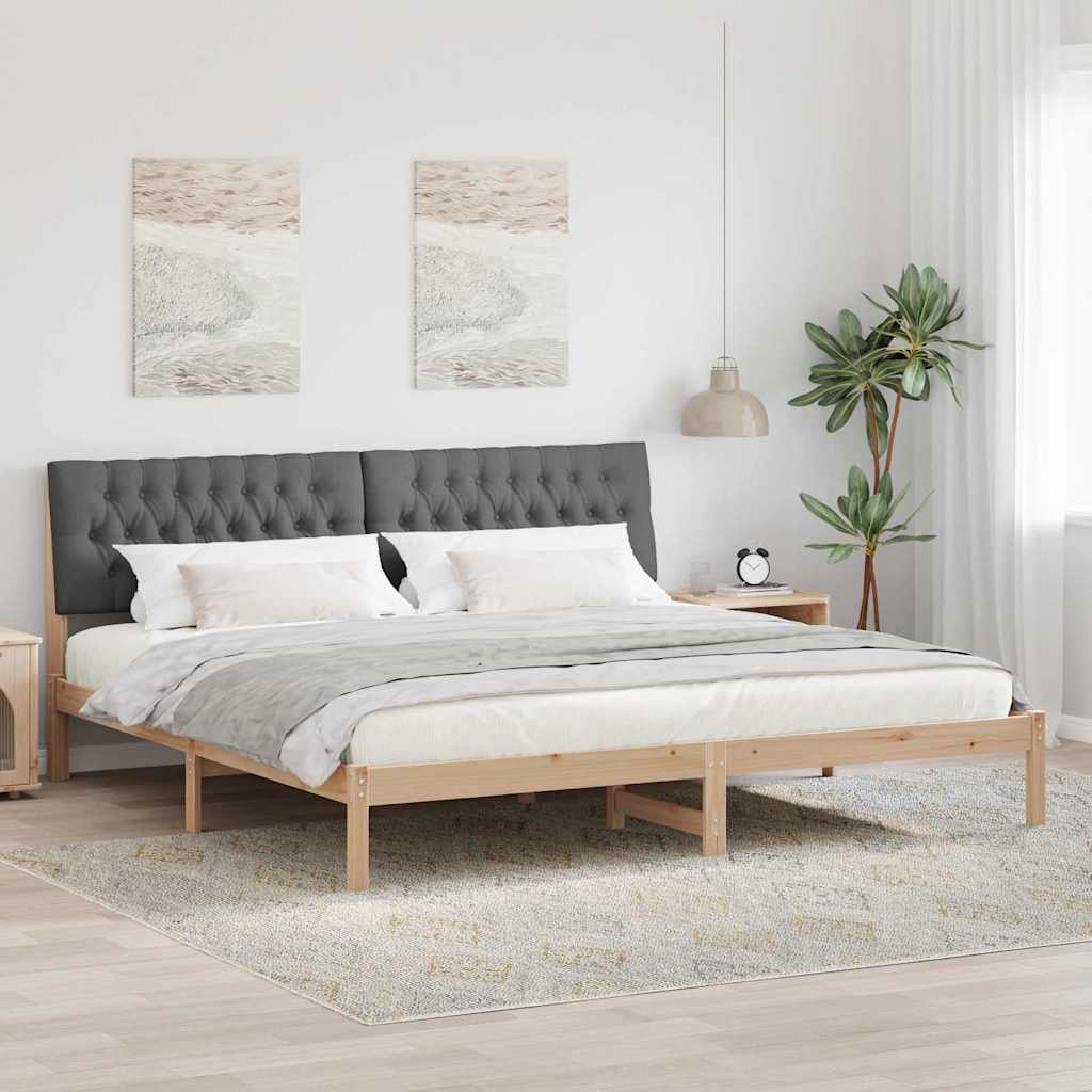 Sengestel med Polstret Hovedgavl Brun 200 x 200 cm