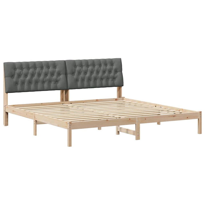 Sengestel med Polstret Hovedgavl Brun 200 x 200 cm