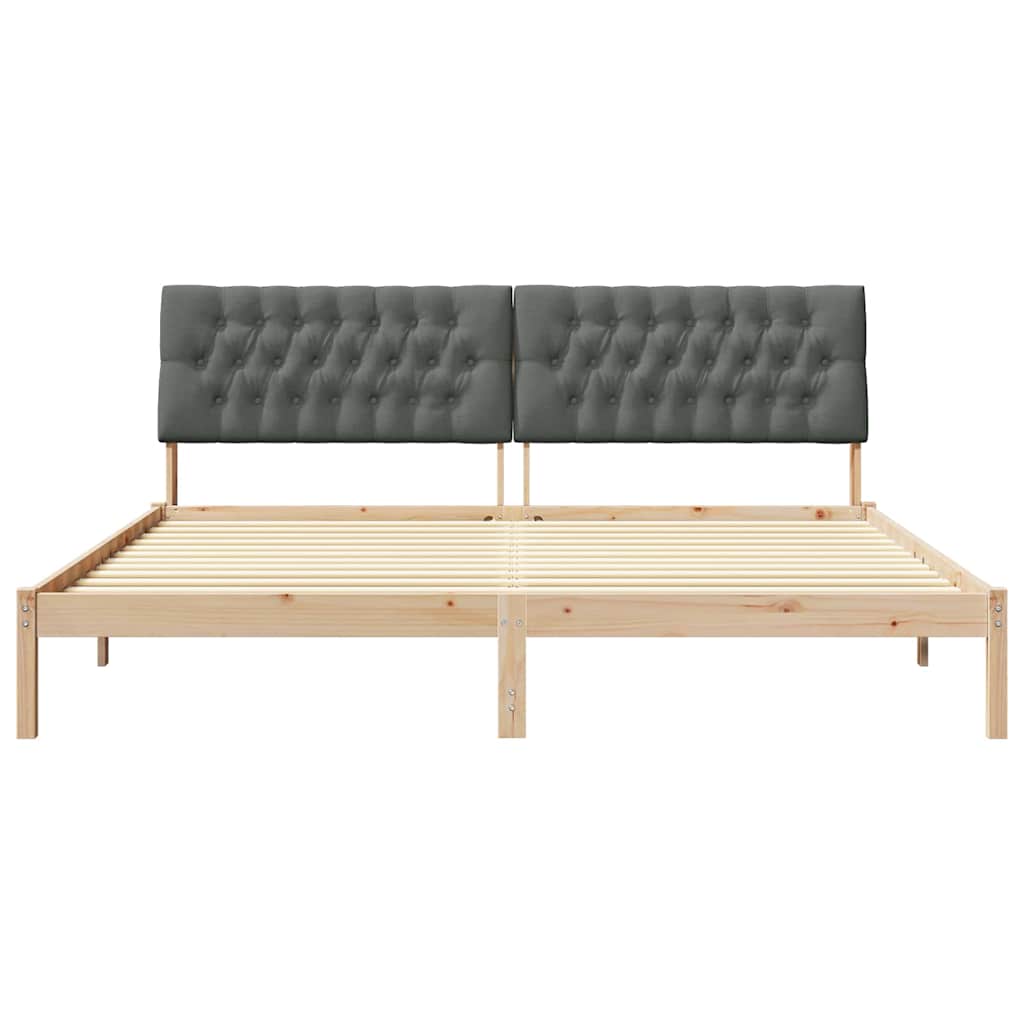 Sengestel med Polstret Hovedgavl Brun 200 x 200 cm