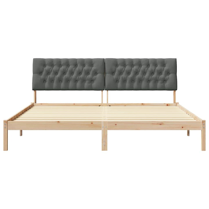 Sengestel med Polstret Hovedgavl Brun 200 x 200 cm