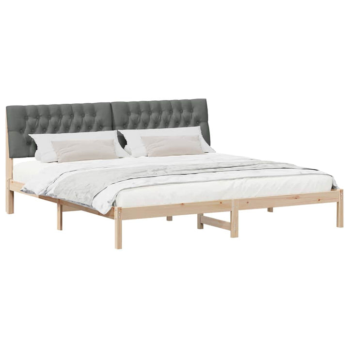 Sengestel med Polstret Hovedgavl Brun 200 x 200 cm