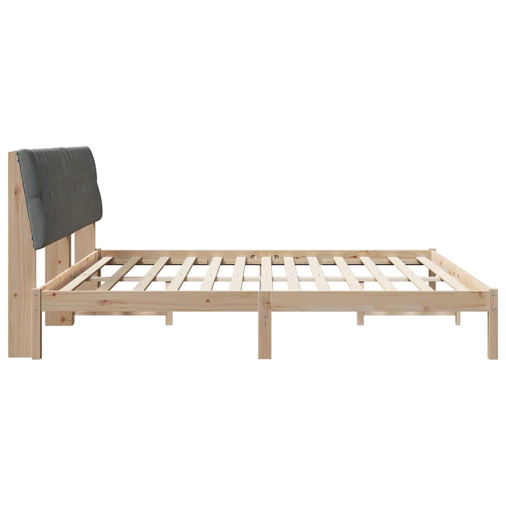 Sengestel med Polstret Hovedgavl Brun 200 x 200 cm