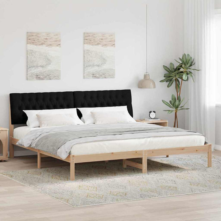 Sengestel med Polstret Hovedgavl Brun 200 x 200 cm
