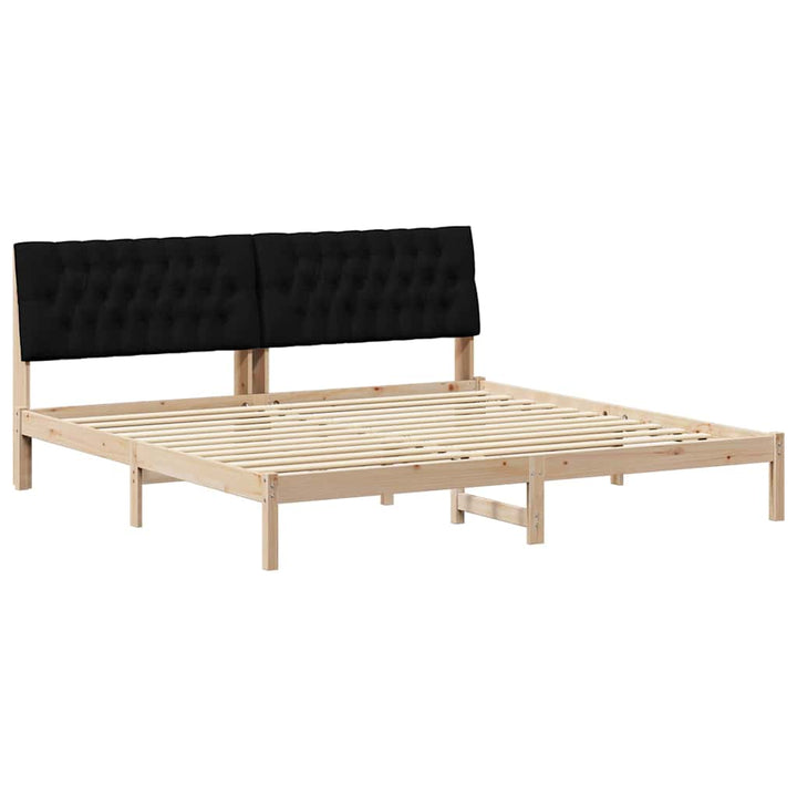Sengestel med Polstret Hovedgavl Brun 200 x 200 cm