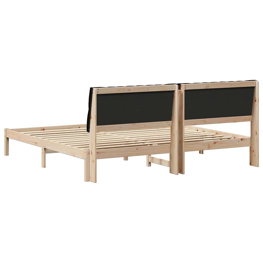 Sengestel med Polstret Hovedgavl Brun 200 x 200 cm