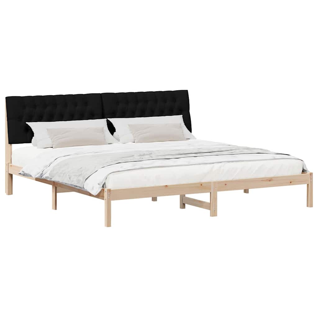 Sengestel med Polstret Hovedgavl Brun 200 x 200 cm