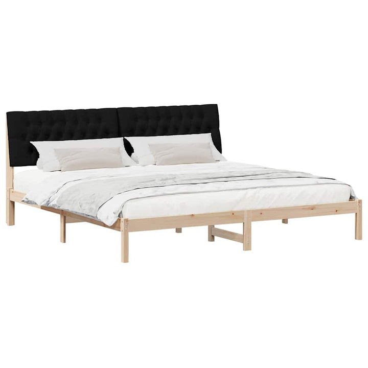 Sengestel med Polstret Hovedgavl Brun 200 x 200 cm