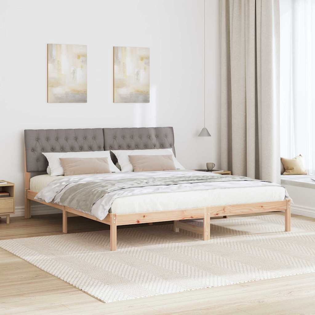 Sengestel med Polstret Hovedgavl Brun 200 x 200 cm