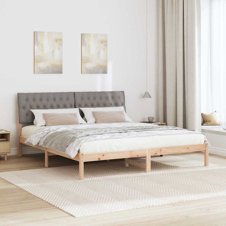 Sengestel med Polstret Hovedgavl Brun 200 x 200 cm