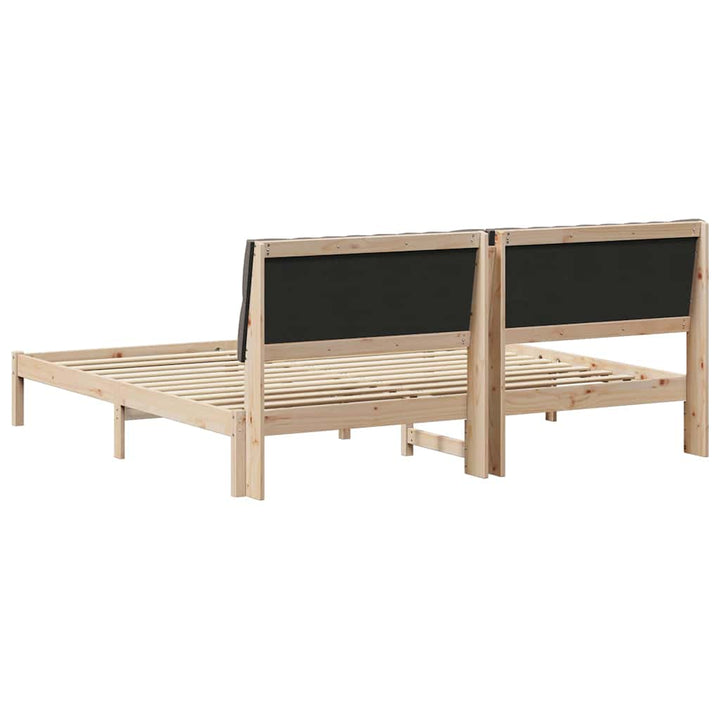 Sengestel med Polstret Hovedgavl Brun 200 x 200 cm