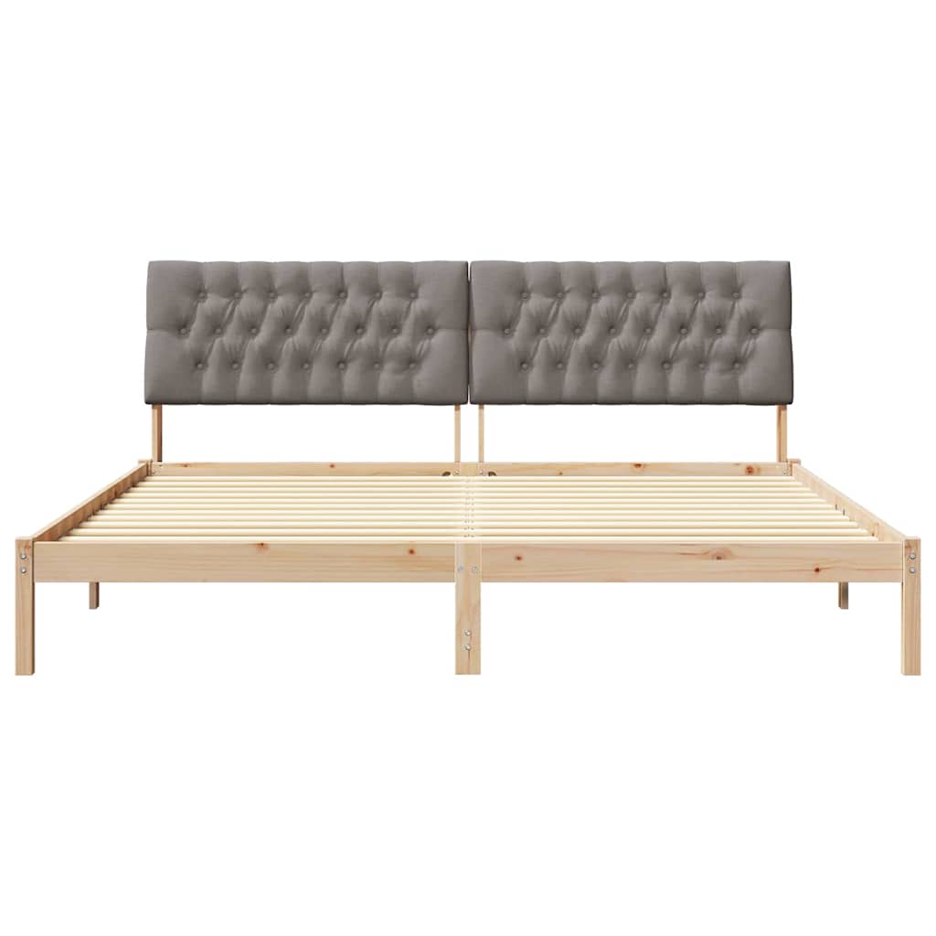 Sengestel med Polstret Hovedgavl Brun 200 x 200 cm