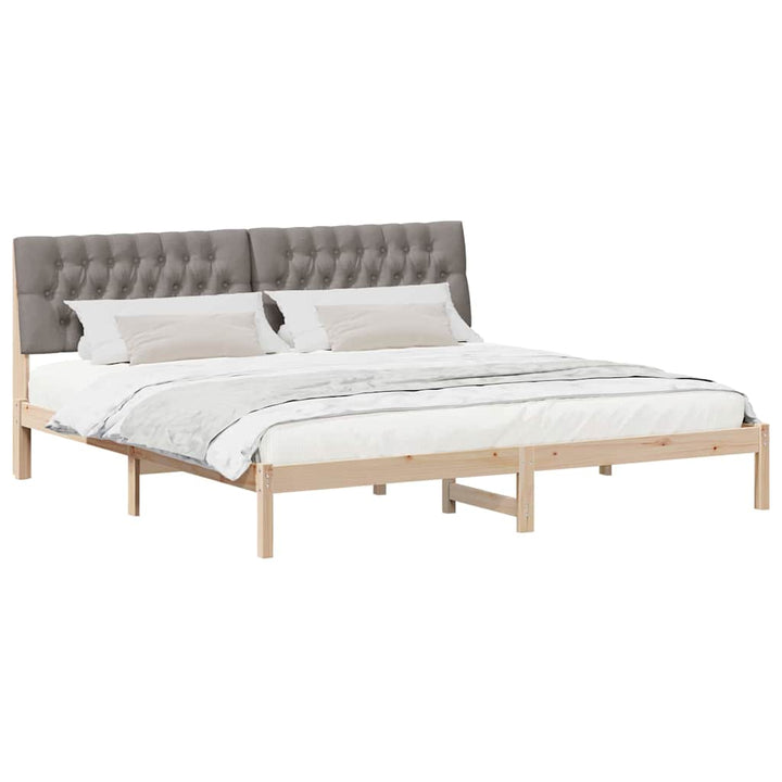 Sengestel med Polstret Hovedgavl Brun 200 x 200 cm