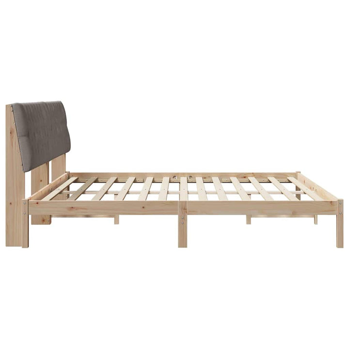 Sengestel med Polstret Hovedgavl Brun 200 x 200 cm