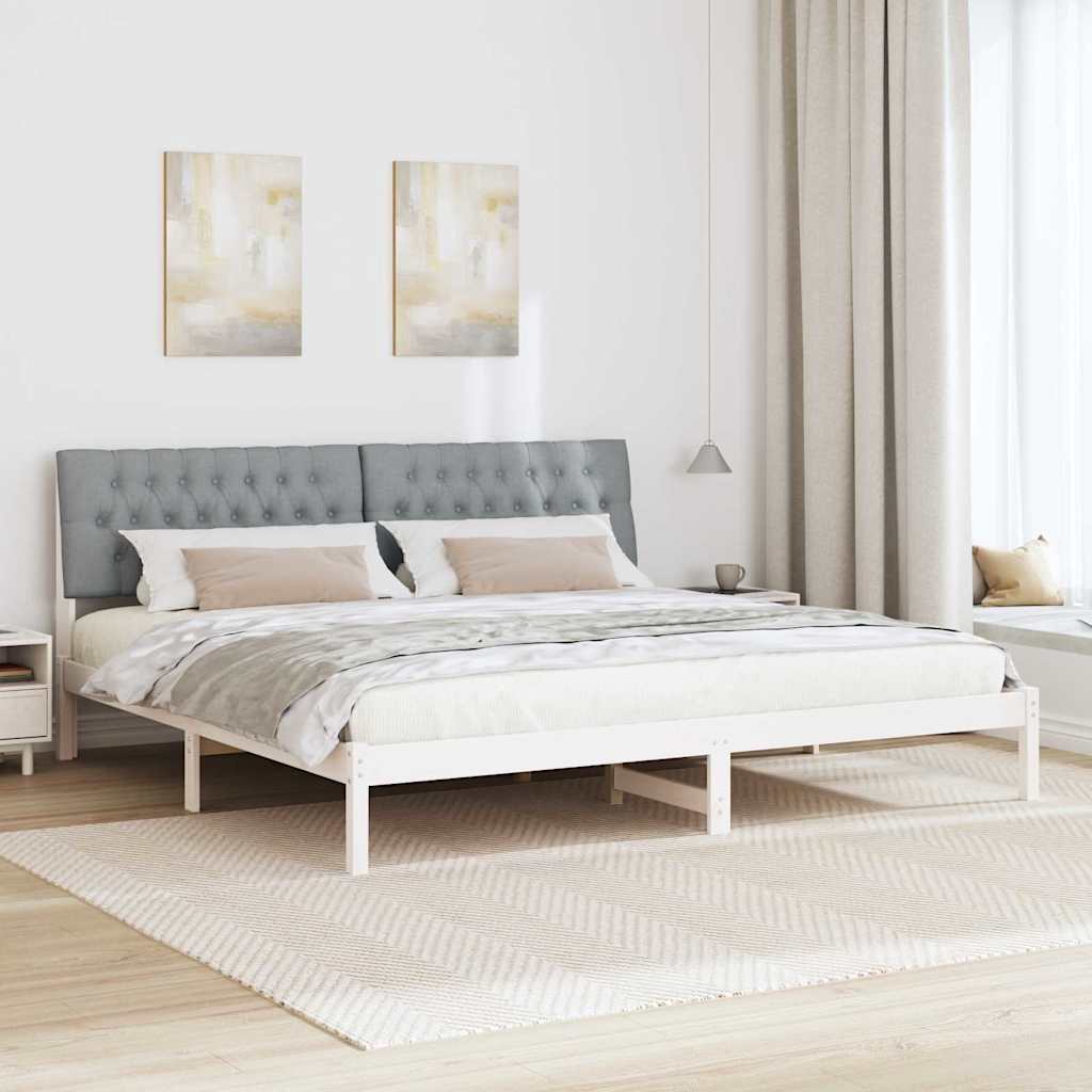 Sengestel med Polstret Hovedgavl Hvid 200 x 200 cm