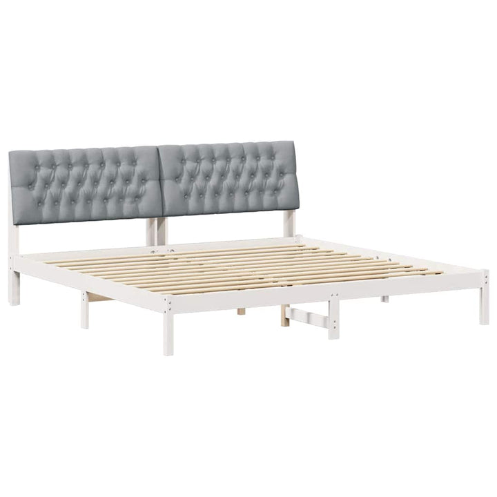 Sengestel med Polstret Hovedgavl Hvid 200 x 200 cm