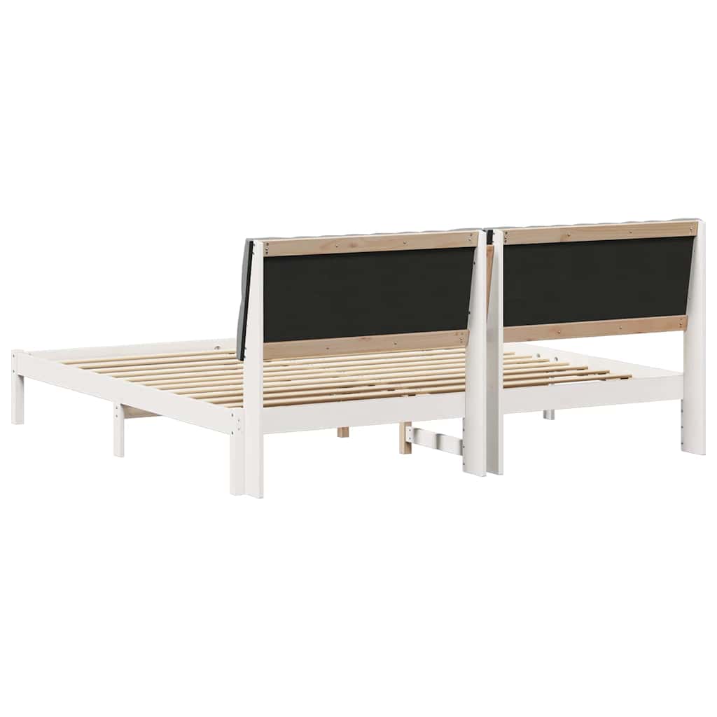 Sengestel med Polstret Hovedgavl Hvid 200 x 200 cm