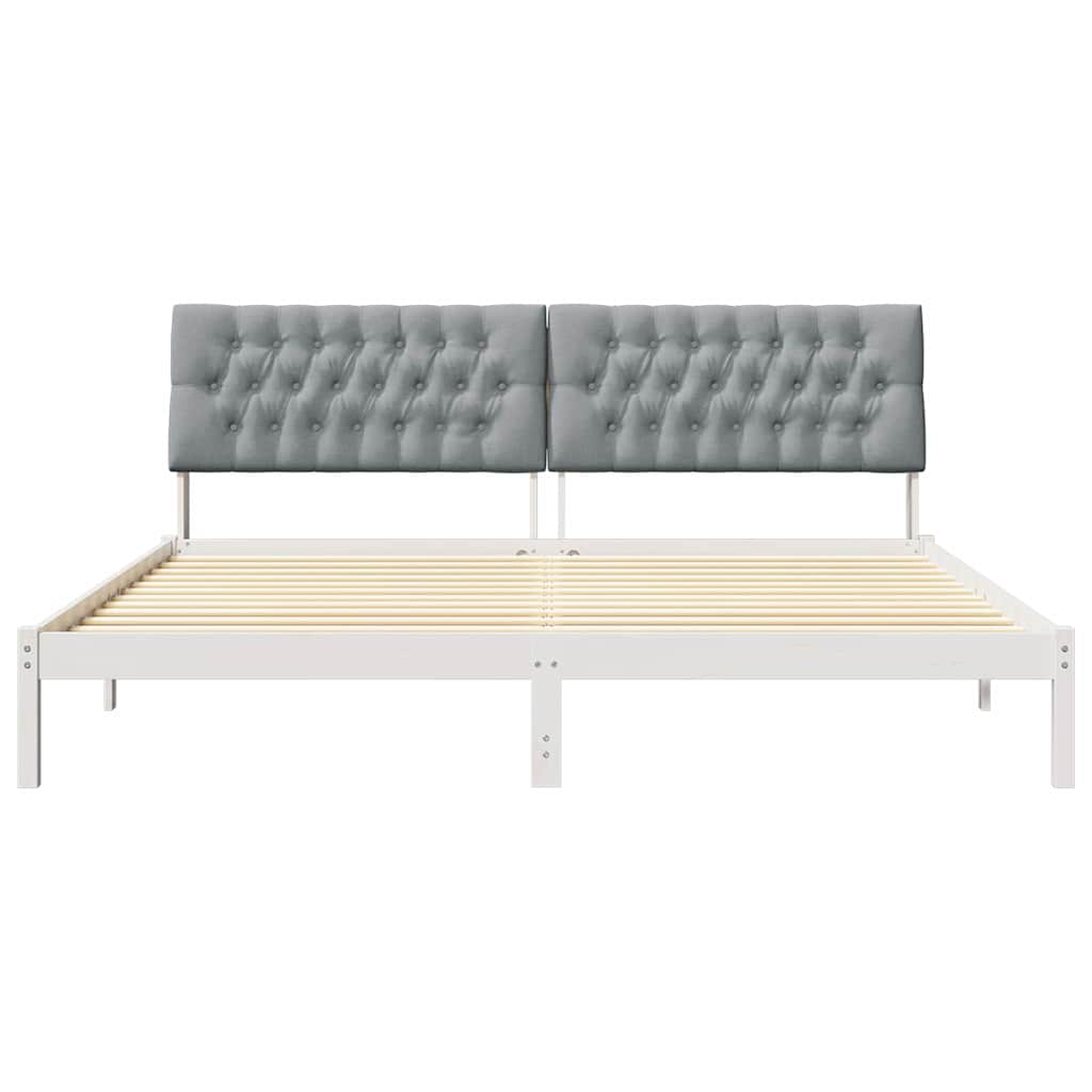 Sengestel med Polstret Hovedgavl Hvid 200 x 200 cm