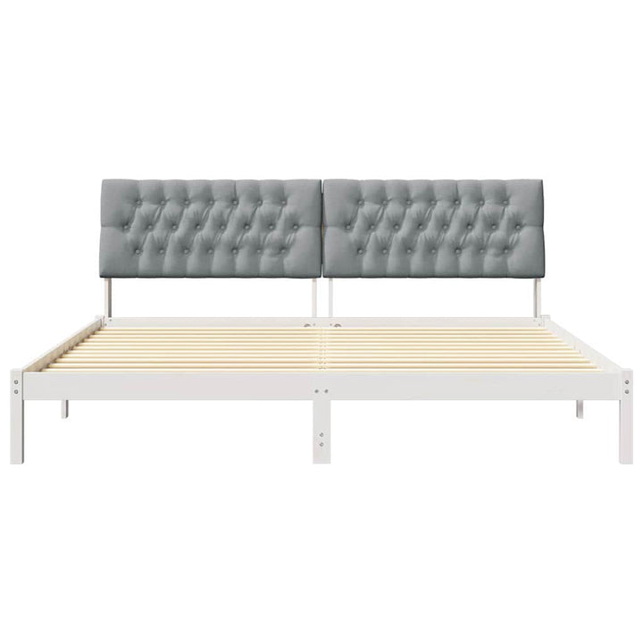 Sengestel med Polstret Hovedgavl Hvid 200 x 200 cm