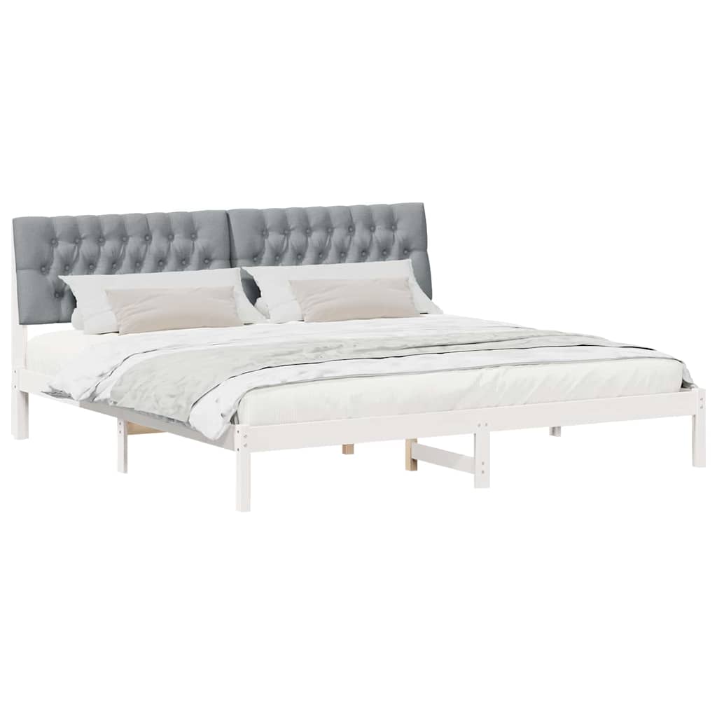 Sengestel med Polstret Hovedgavl Hvid 200 x 200 cm
