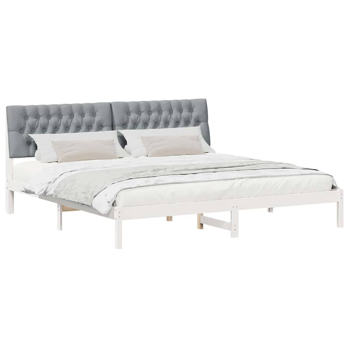 Sengestel med Polstret Hovedgavl Hvid 200 x 200 cm