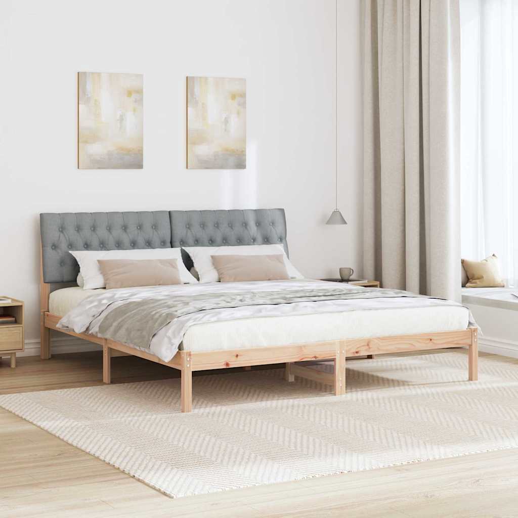 Sengestel med Polstret Hovedgavl Brun 180 x 200 cm