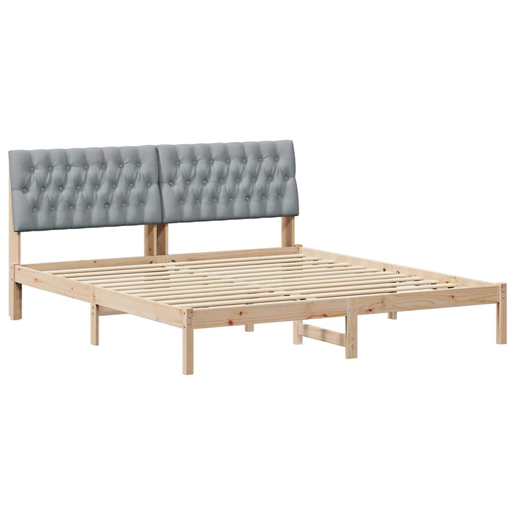 Sengestel med Polstret Hovedgavl Brun 180 x 200 cm