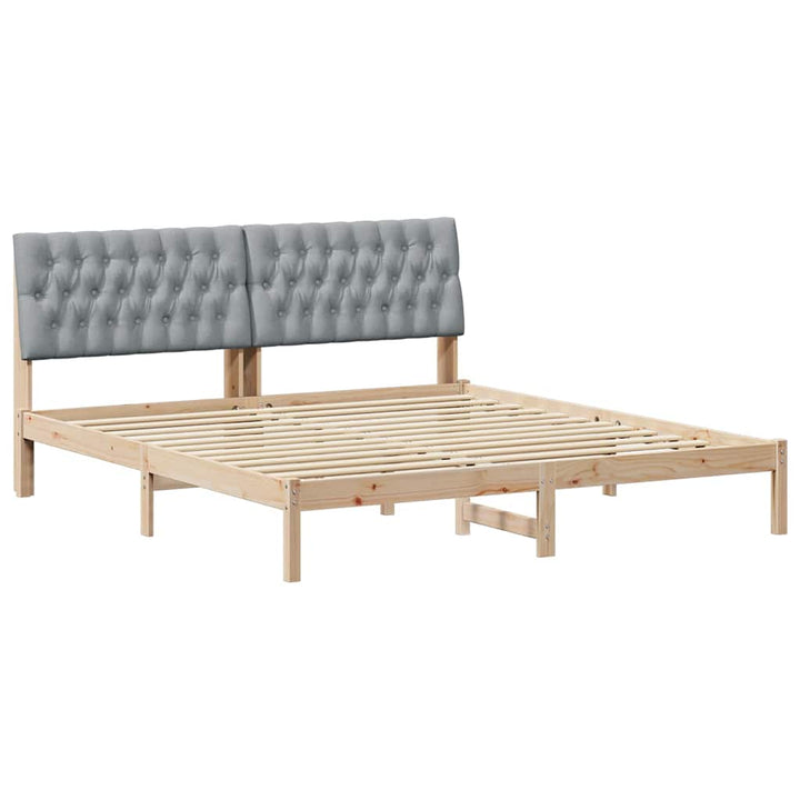 Sengestel med Polstret Hovedgavl Brun 180 x 200 cm