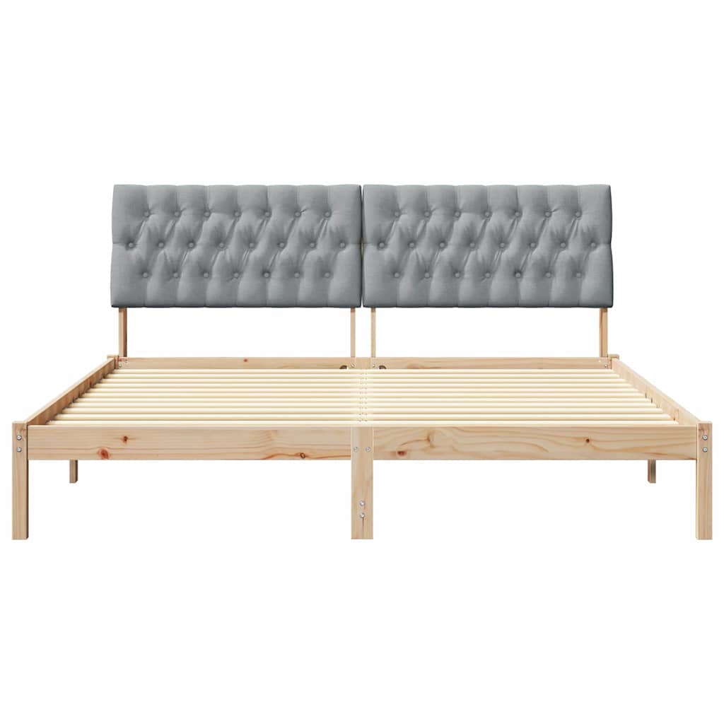 Sengestel med Polstret Hovedgavl Brun 180 x 200 cm