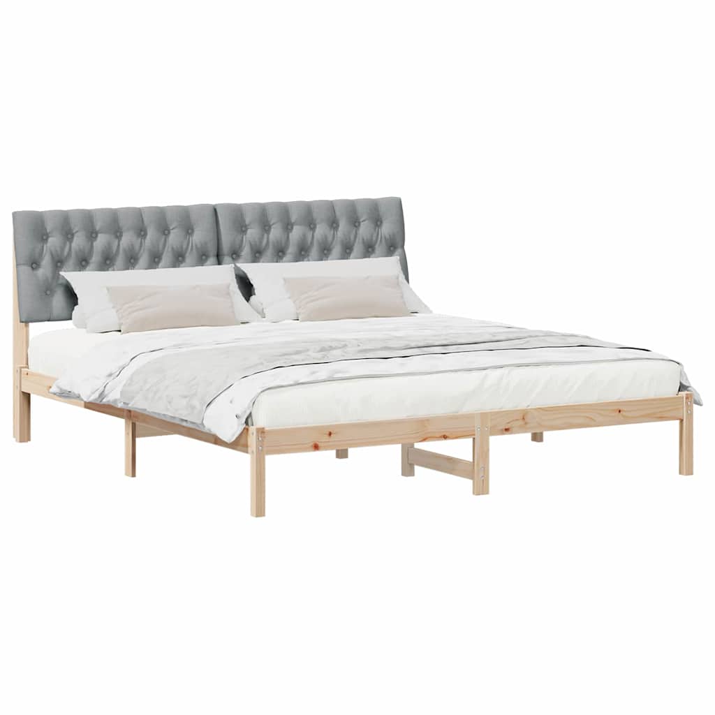 Sengestel med Polstret Hovedgavl Brun 180 x 200 cm