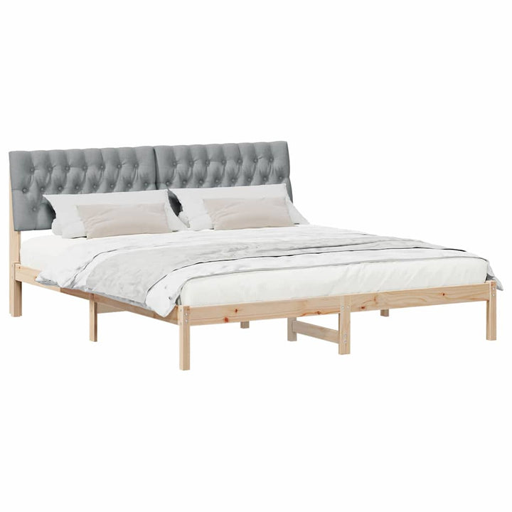 Sengestel med Polstret Hovedgavl Brun 180 x 200 cm