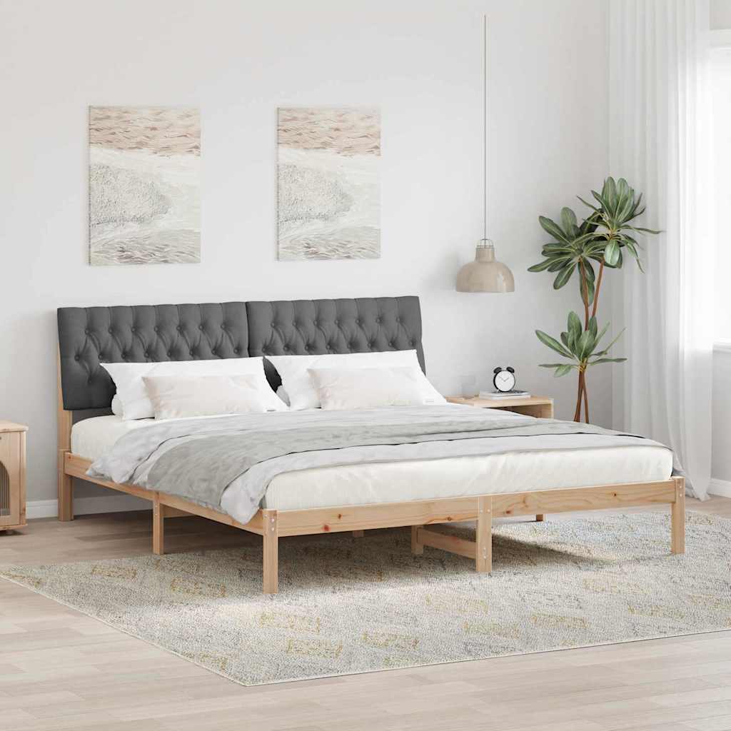 Sengestel med Polstret Hovedgavl Brun 180 x 200 cm