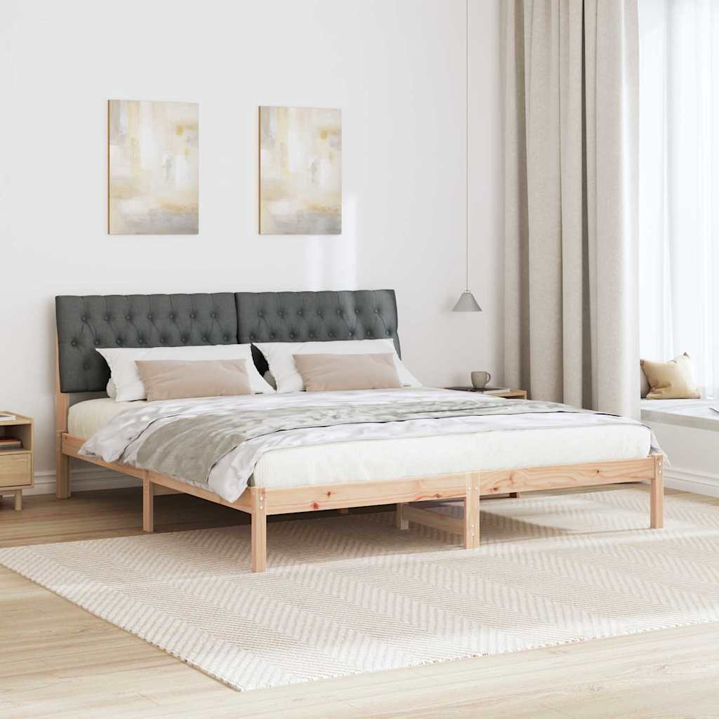 Sengestel med Polstret Hovedgavl Brun 180 x 200 cm
