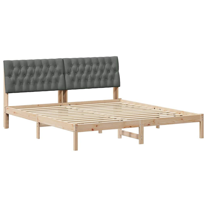 Sengestel med Polstret Hovedgavl Brun 180 x 200 cm