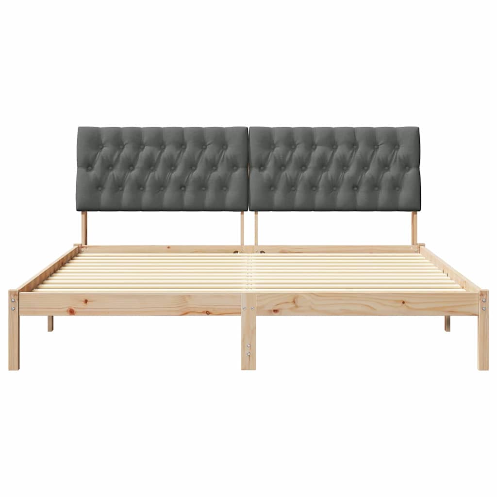 Sengestel med Polstret Hovedgavl Brun 180 x 200 cm
