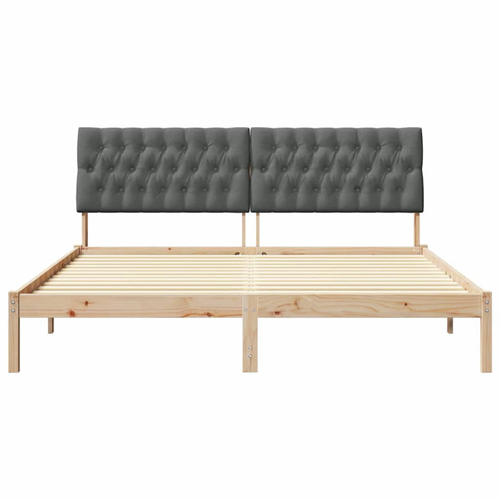 Sengestel med Polstret Hovedgavl Brun 180 x 200 cm