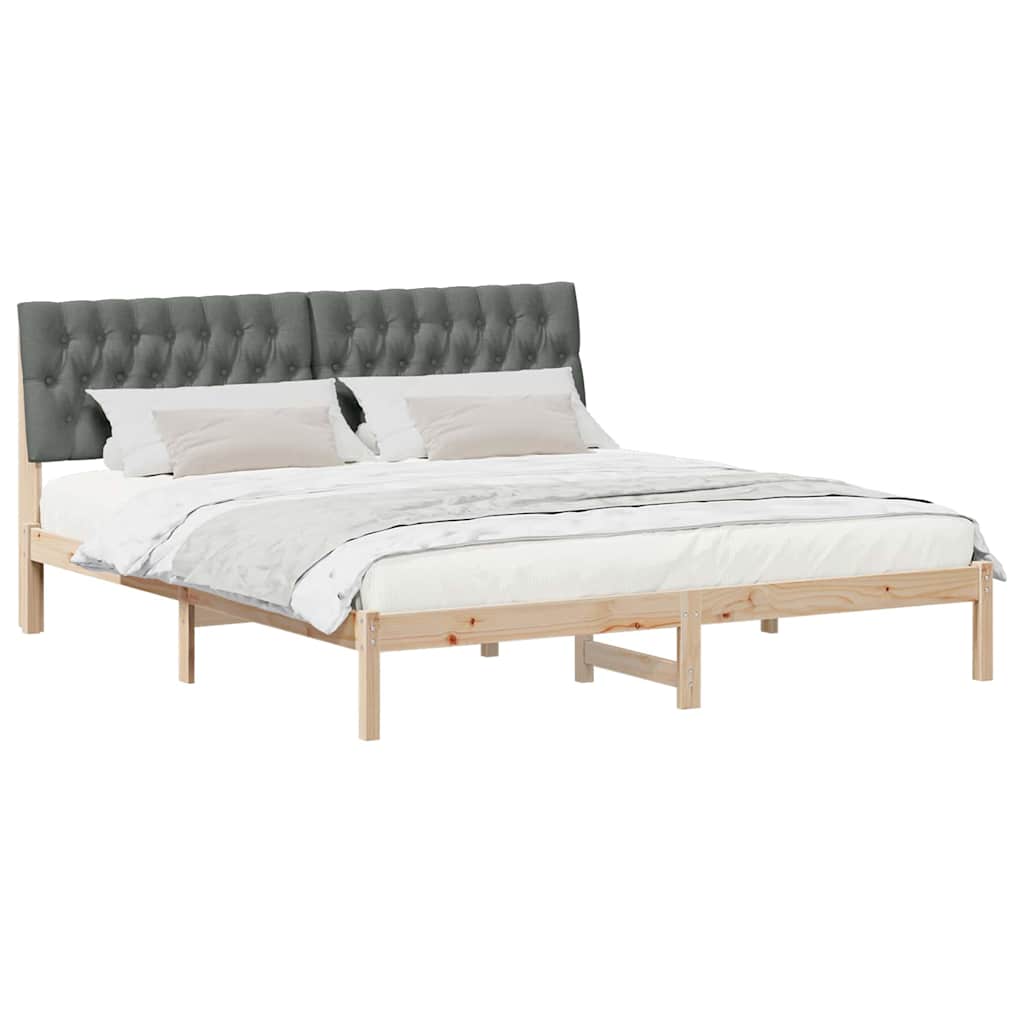 Sengestel med Polstret Hovedgavl Brun 180 x 200 cm